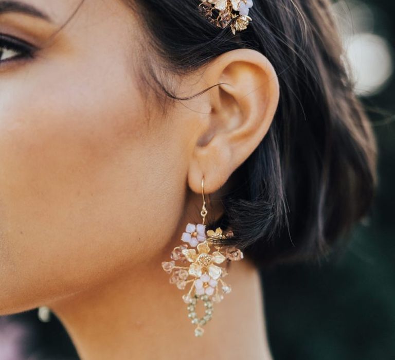 Delicate Jewel Dangly Earrings