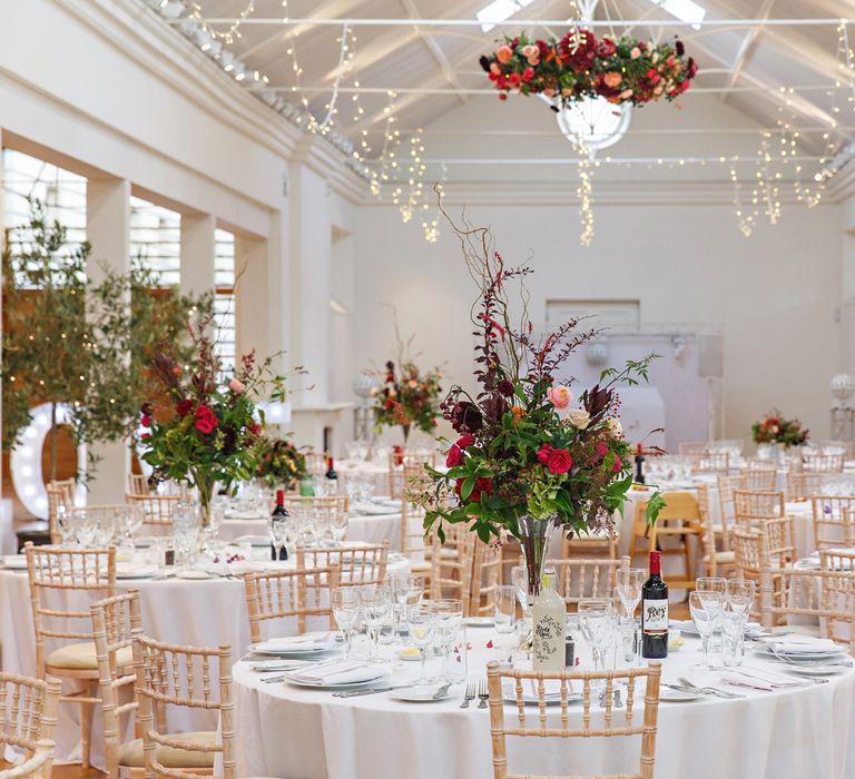 Colour Pop Wedding Reception Decor | Holkham Hall Norfolk Wedding Venue | How to Theme Your Wedding to Compliment Your Wedding Venue | Chris Taylor Photography