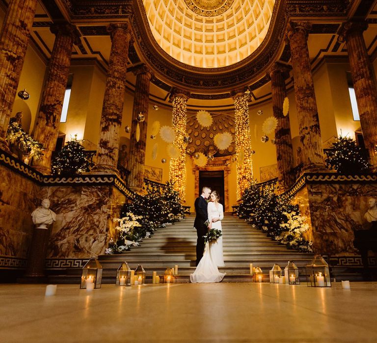 Marble Entrance Hall | Holkham Hall Norfolk Wedding Venue | How to Theme Your Wedding to Compliment Your Wedding Venue  | Andy Davison Photography