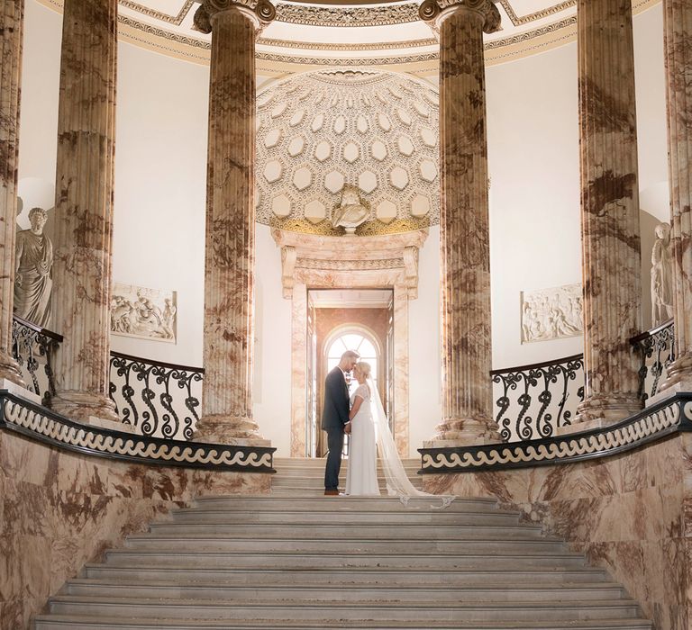 Marble Entrance Hall | Holkham Hall Norfolk Wedding Venue | How to Theme Your Wedding to Compliment Your Wedding Venue