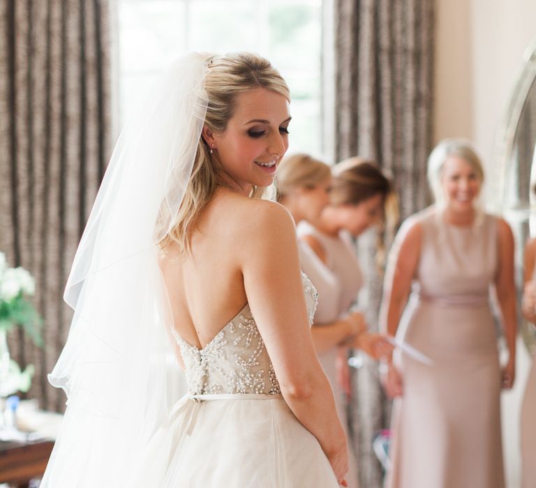 Romantic Blush Pink, Black Tie Wedding at Iscoyd Park, Shropshire | Alvina Valenta Bridal Gown | ASOS Bridesmaid Dresses | Jo Bradbury Fine Art Photography