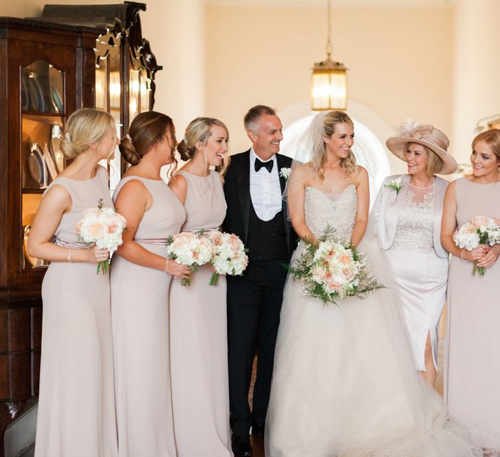 Romantic Blush Pink, Black Tie Wedding at Iscoyd Park, Shropshire | Alvina Valenta Bridal Gown | ASOS Bridesmaid Dresses | Jo Bradbury Fine Art Photography