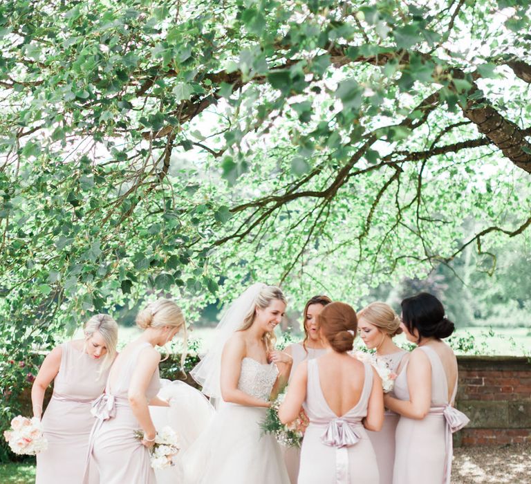 Romantic Blush Pink, Black Tie Wedding at Iscoyd Park, Shropshire | Alvina Valenta Bridal Gown | ASOS Bridesmaid Dresses | Jo Bradbury Fine Art Photography