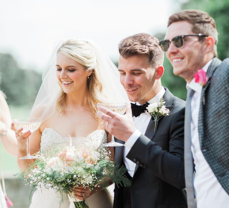 Romantic Blush Pink, Black Tie Wedding at Iscoyd Park, Shropshire | Alvina Valenta Bridal Gown | ASOS Bridesmaid Dresses | Jo Bradbury Fine Art Photography