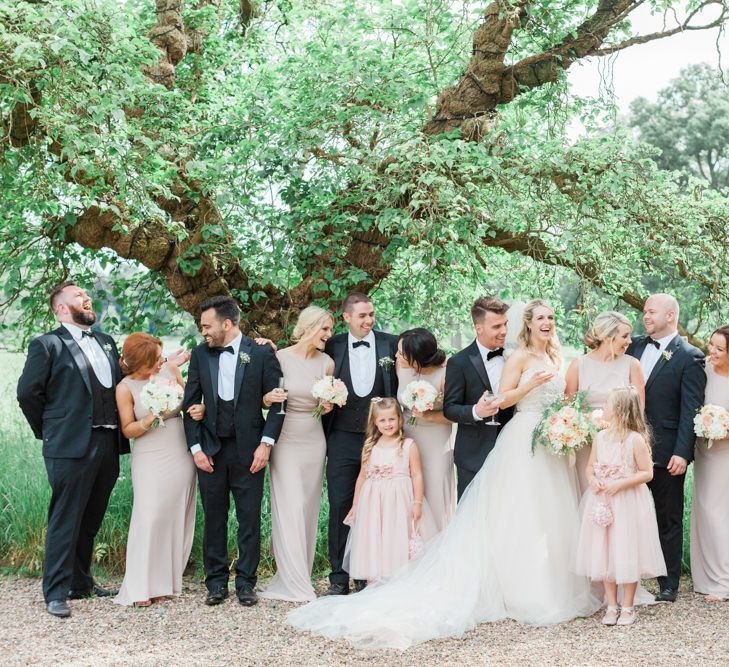 Romantic Blush Pink, Black Tie Wedding at Iscoyd Park, Shropshire | Alvina Valenta Bridal Gown | ASOS Bridesmaid Dresses | Jo Bradbury Fine Art Photography