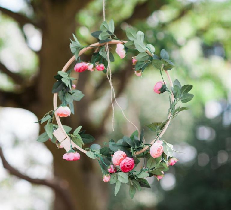 Floral Hoop Wedding Decor