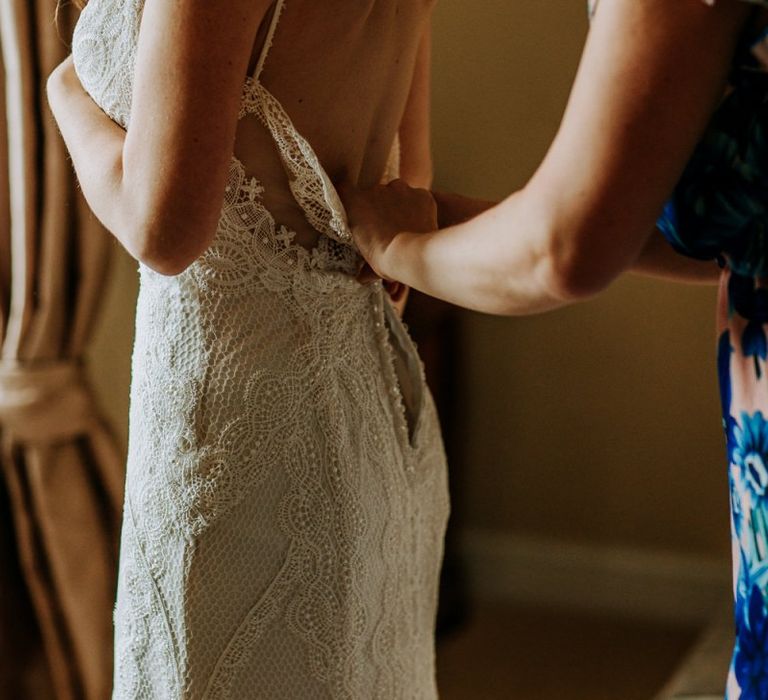 Wedding Morning with Bride in a Lace Sottero &amp; Midgley Wedding Dress