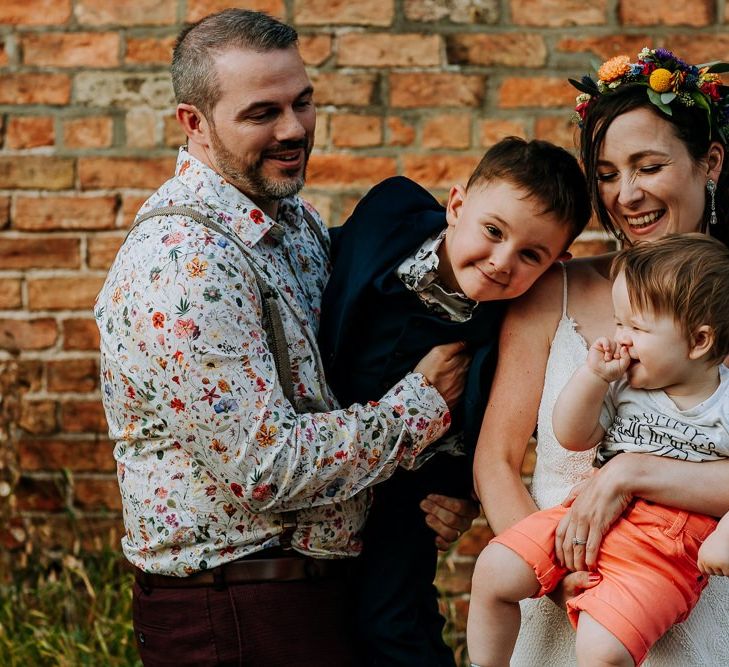 Bride and Groom with their Children