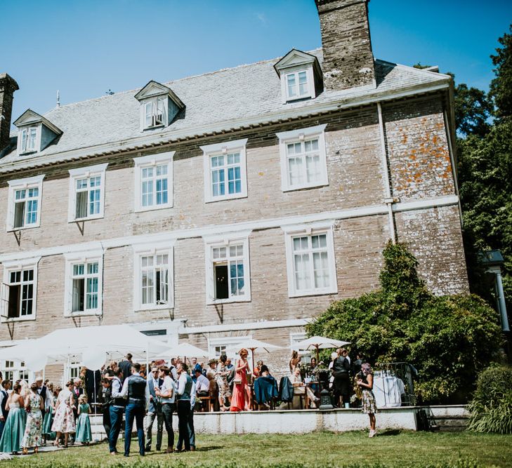 Green, White &amp; Gold Wedding at Buckland Tout Saints, Devon |  Darina Stoda Photography