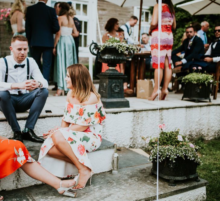 Wedding Guests | Green, White &amp; Gold Wedding at Buckland Tout Saints, Devon |  Darina Stoda Photography