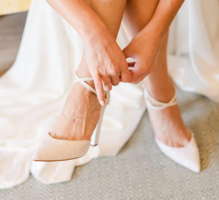 White wedding shoes for bride