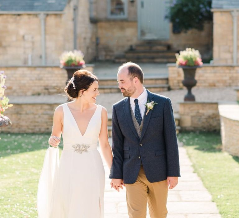 Bride and groom at Gloucestershire wedding venue