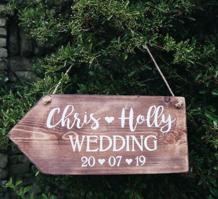 Wooden wedding signs