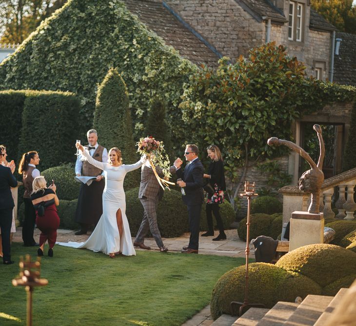 Bride Celebrating After Just Getting Married