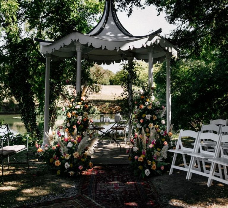 Outdoor wedding gazebo at Preston Court