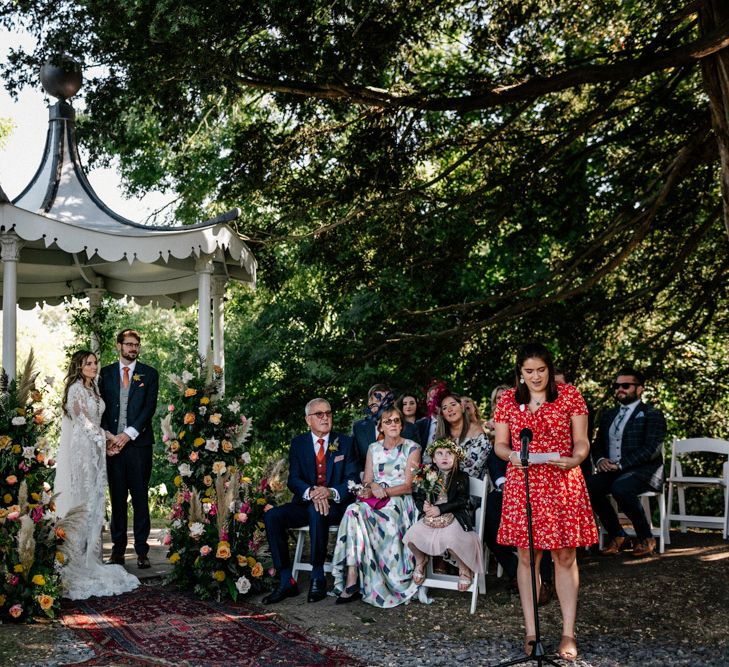 Wedding ready at outdoor wedding ceremony