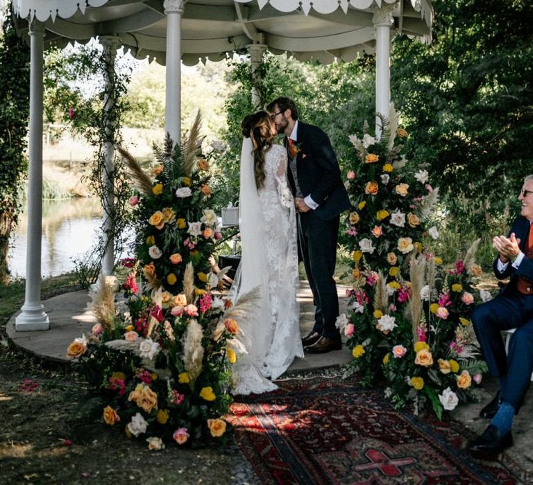 Preston Court gardens wedding ceremony