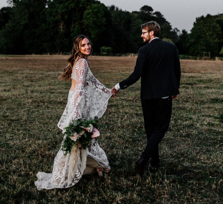 Boho bride and groom portrait by Epic Love Story