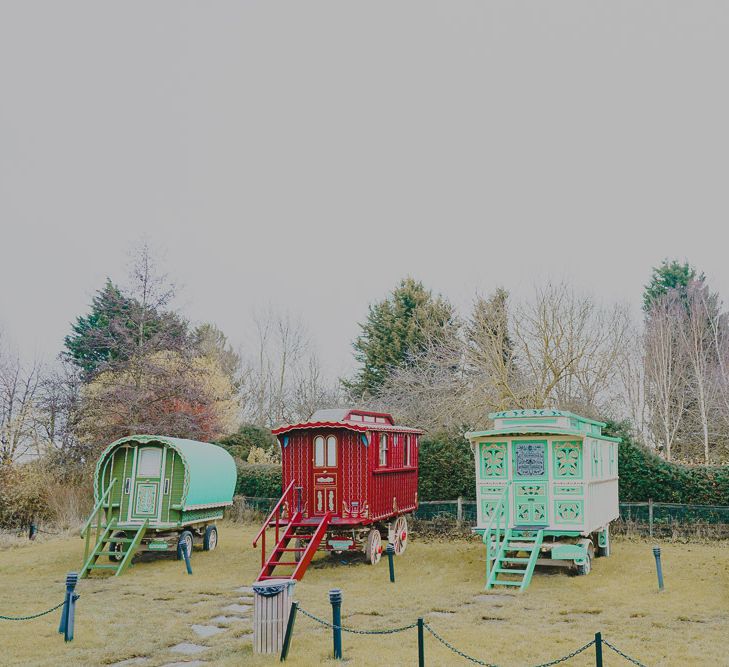 Gypsy caravans on Croxton Park Estate, Cambridgeshire