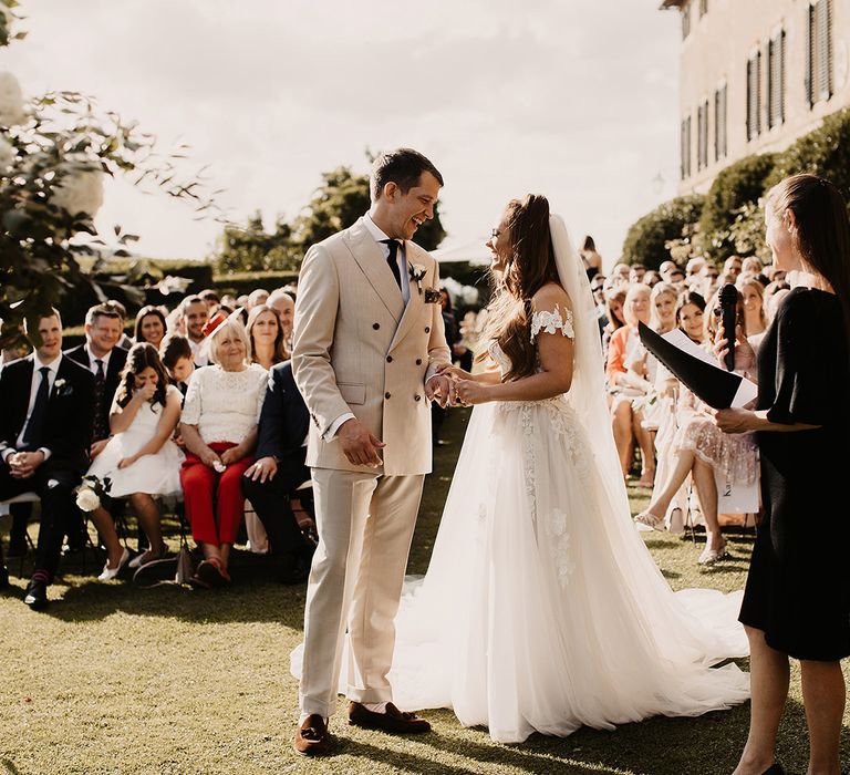 Bride and groom at Italian wedding