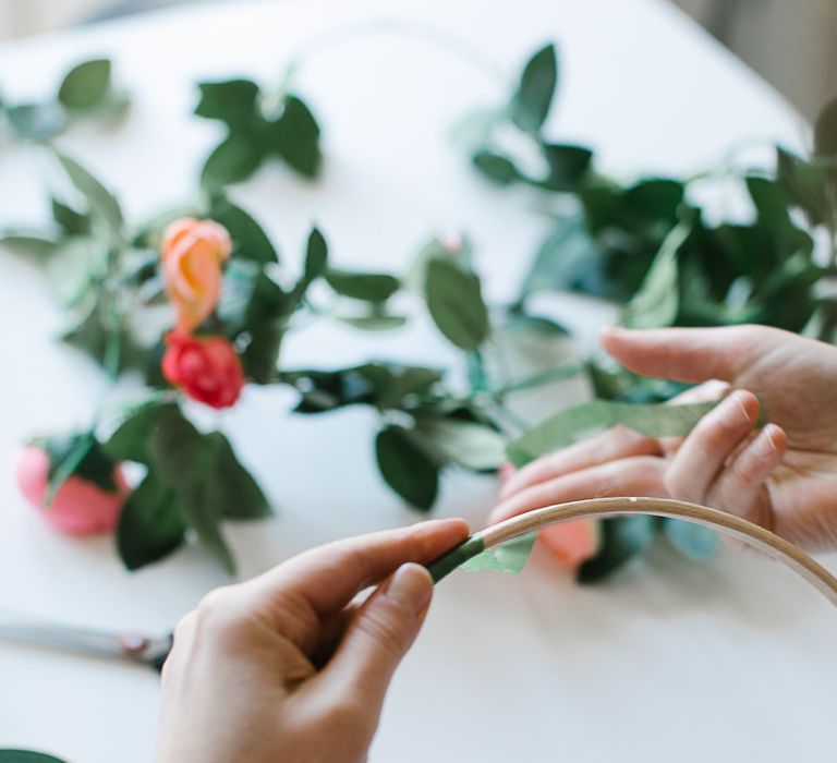 DIY Hoop Bouquet Step 2