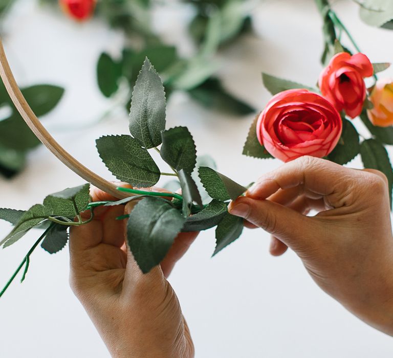 DIY Bridal Hoop Bouquet