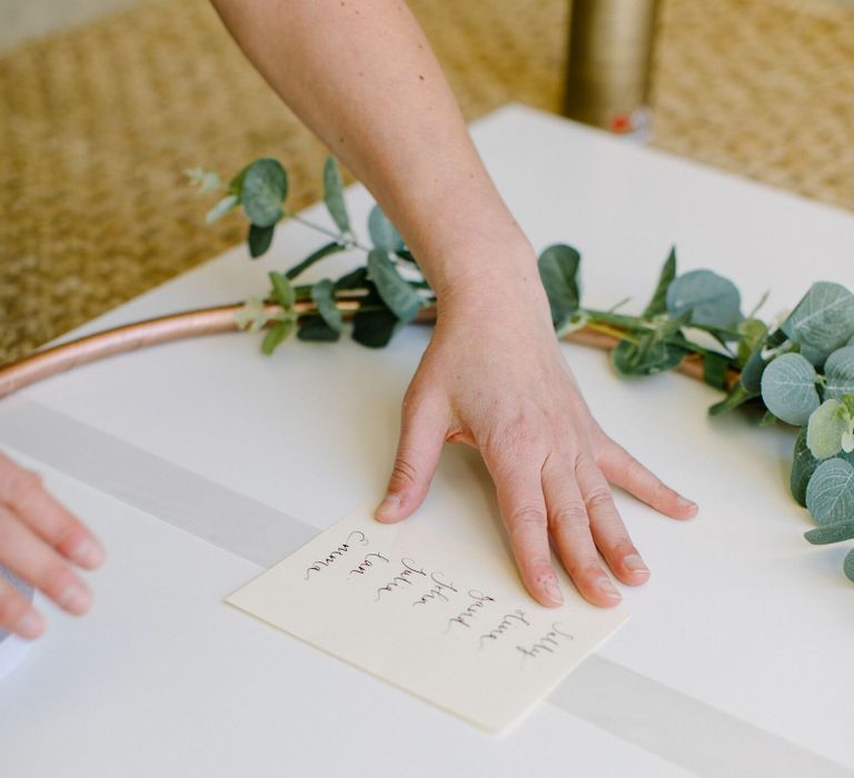 Table Plan for £30 | DIY Hula Hoop Table Plan with Greenery and Vintage Satin Ribbons