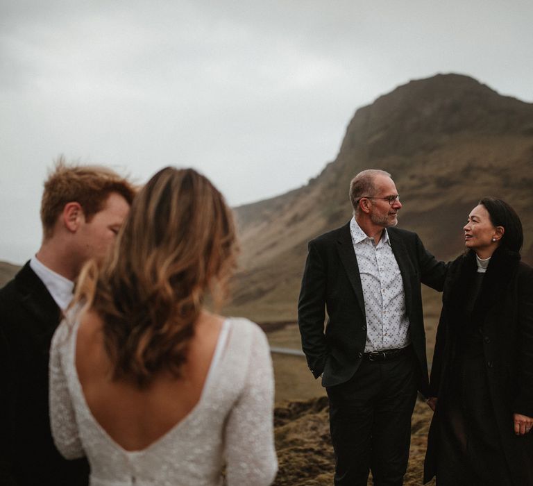 Iceland Elopement Wedding // Bride In Sequin Suzanne Harward Dress // Images By James Frost Photography // Personalised Wedding Vows