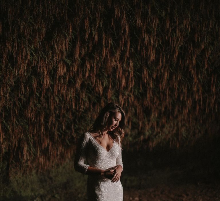 Iceland Elopement Wedding // Bride In Sequin Suzanne Harward Dress // Images By James Frost Photography // Personalised Wedding Vows