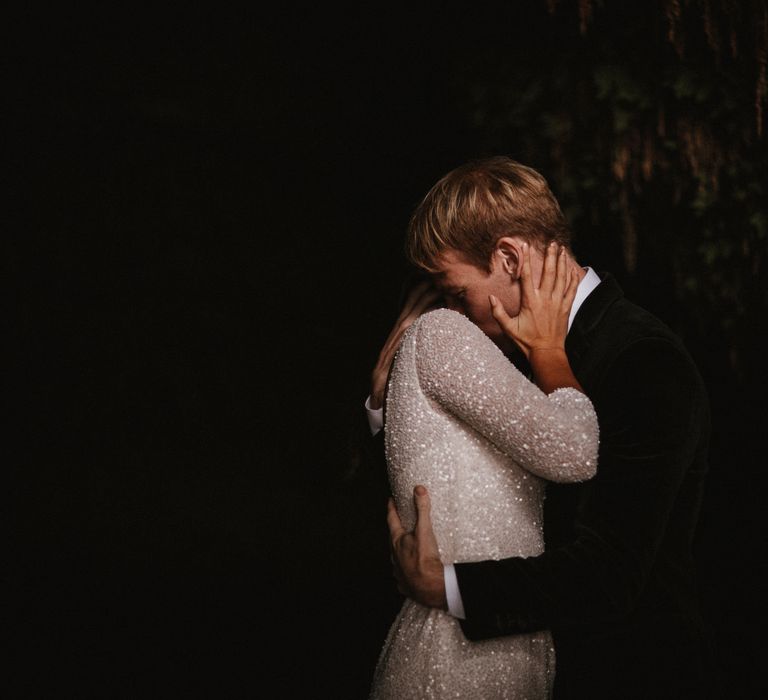 Iceland Elopement Wedding // Bride In Sequin Suzanne Harward Dress // Images By James Frost Photography // Personalised Wedding Vows