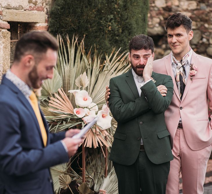 Emotional Groom Crying During the Wedding Readngs