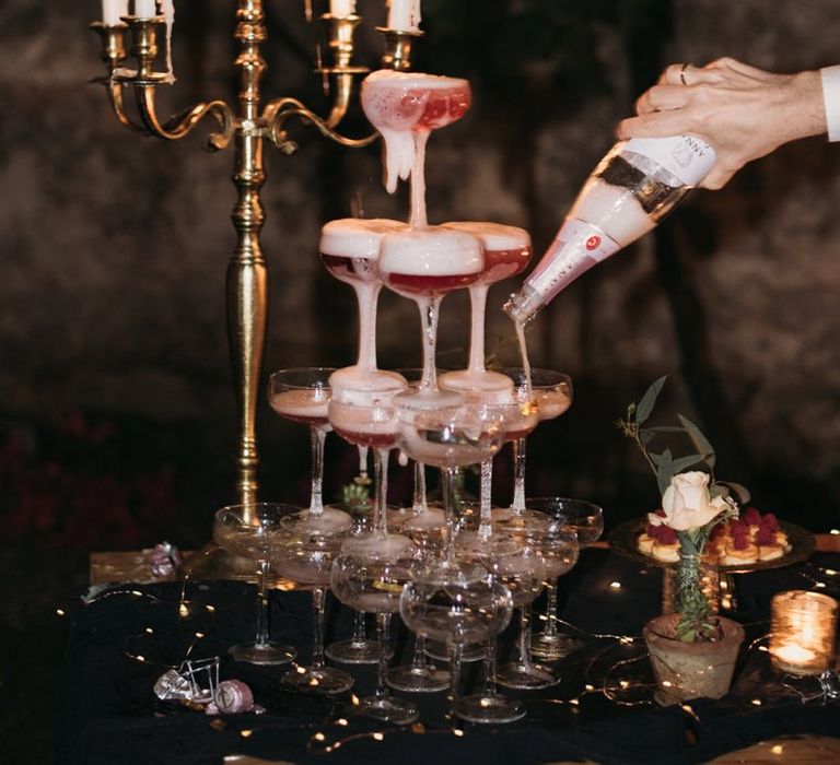 Couple Glass Champagne Tower