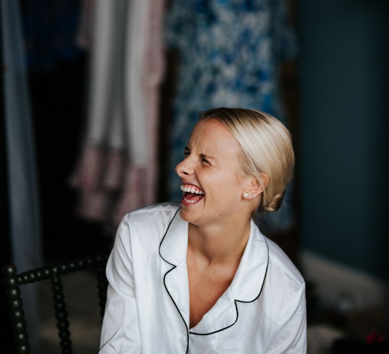 Bride laughs hysterically