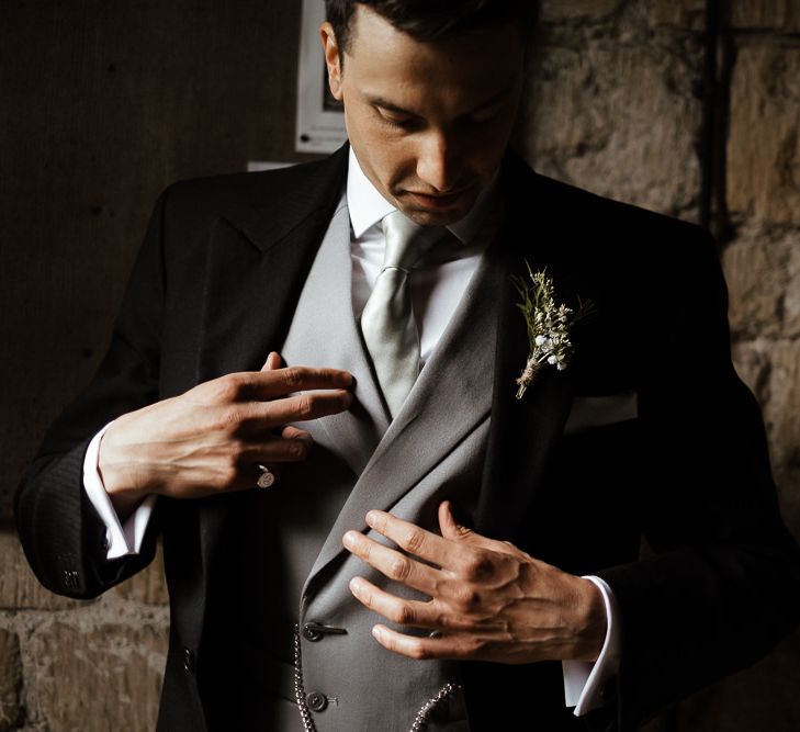 Groom In Tail Suit For Church Ceremony