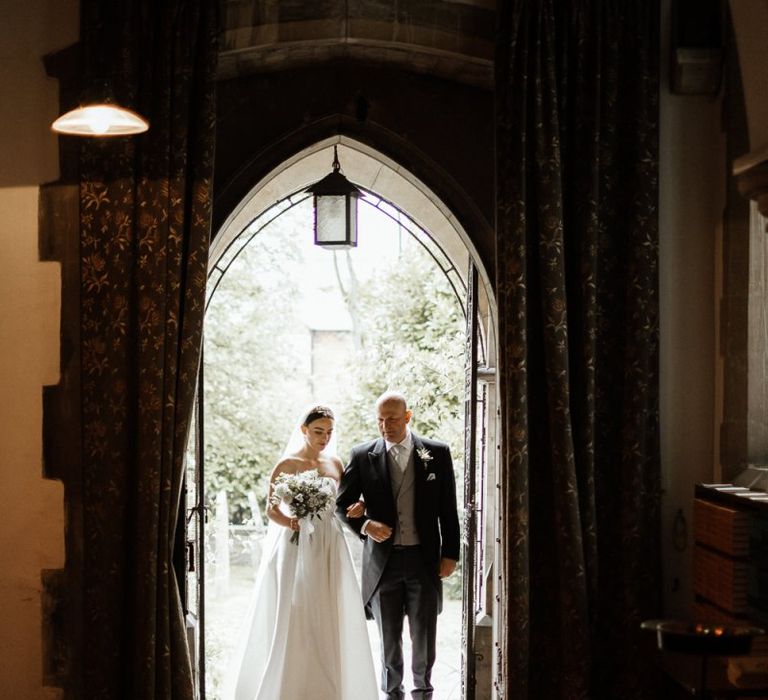 Bride And Father Make Their Way Into Ceremony