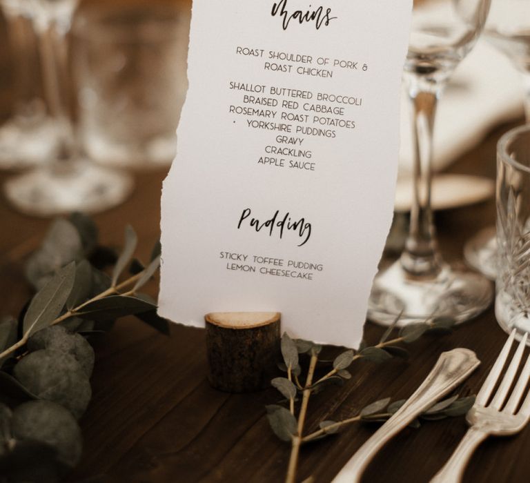 Wedding Menu Stationery