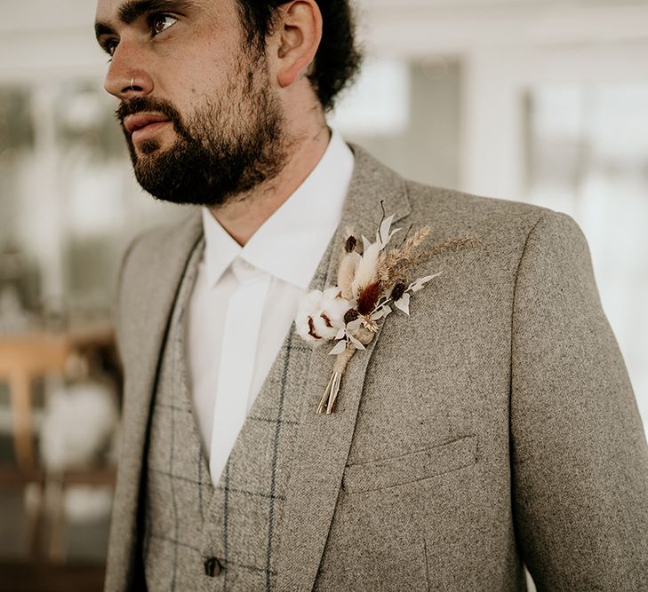 Delicate Dried Flower Wedding Bouquet