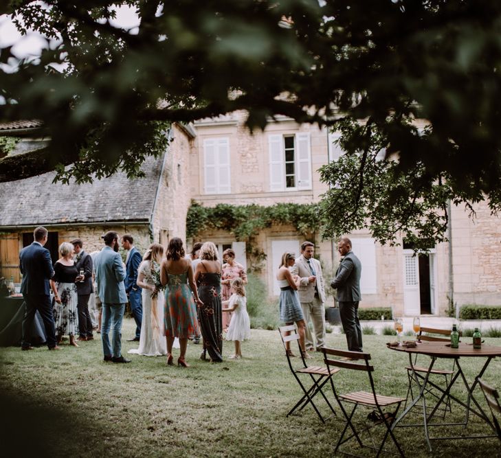 Intimate French Destination Wedding With Outdoor Ceremony Bride In Leonora Wtoo by Watters Images By Marine Marques Photographe