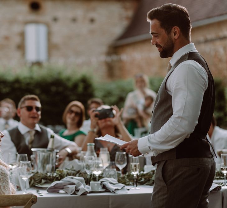 Intimate French Destination Wedding With Outdoor Ceremony Bride In Leonora Wtoo by Watters Images By Marine Marques Photographe