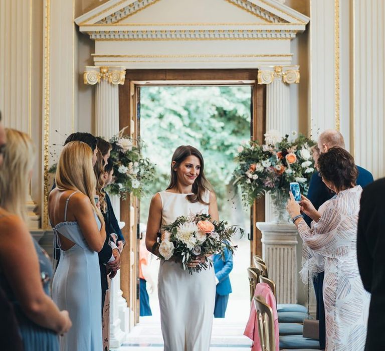 Bridesmaid in Ivory Maids to Measure Dress