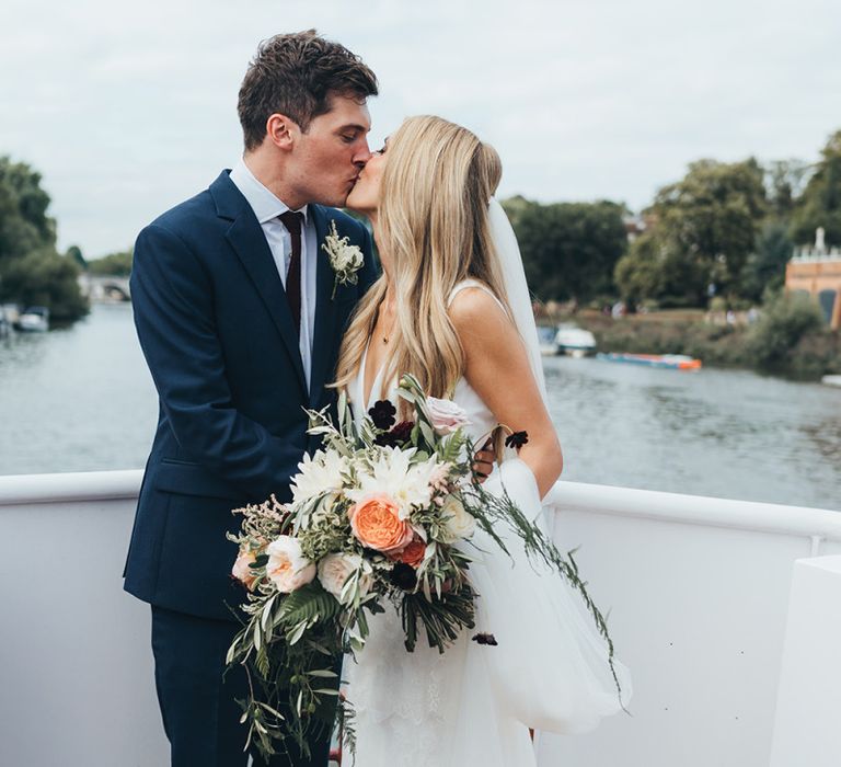 Peachy Tones Bride Bouquet and Wedding Flowers