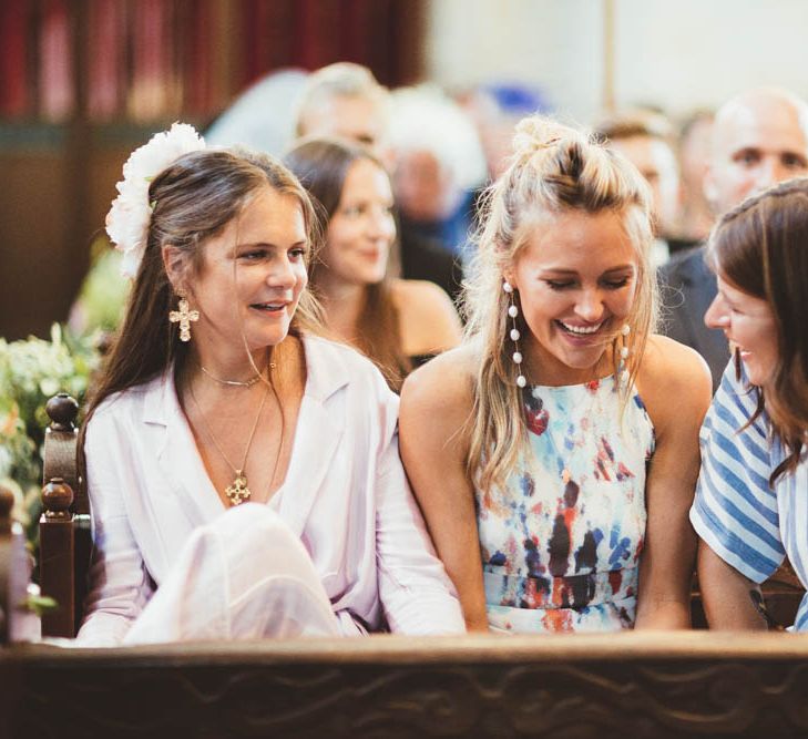 Wedding Guests Laughing in the Church