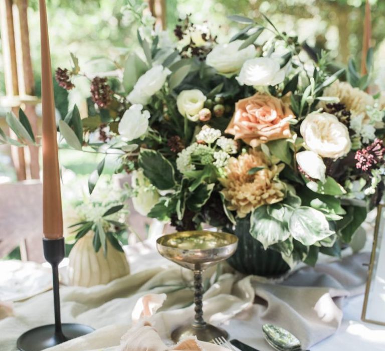 Place setting at Italian themed micro wedding