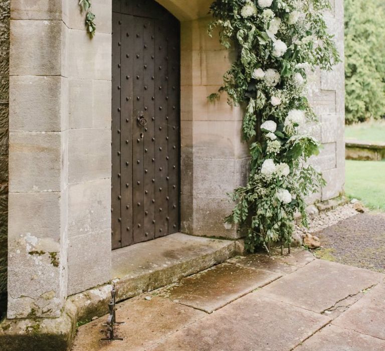 Church wedding flower arch