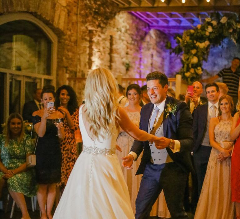 Bride and groom's first dance at Askham Hall