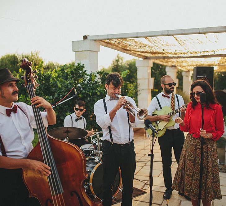 Jazz Wedding Band | Brightly Coloured Destination Wedding at Masseria Potenti Wedding Venue, Puglia, South Italy | Petar Jurica Photography | Marco Odorino Film