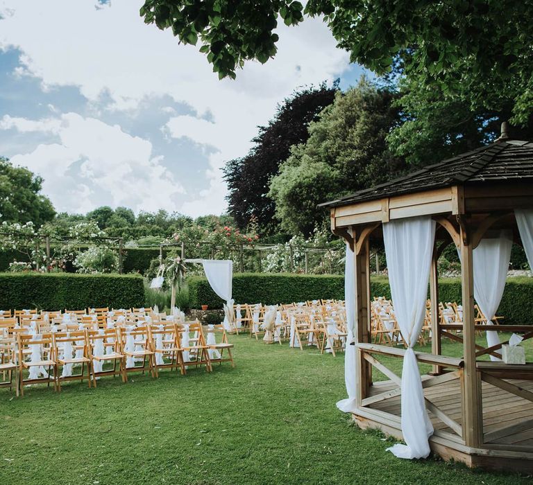 Outdoor Wedding Ceremony At Nettlestead Place Venue