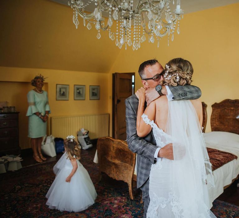 Bride Sees Father For First Time In  Her Wedding Dress