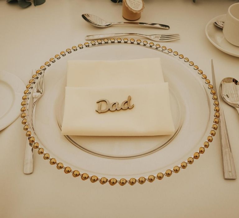 Gold Detail Wedding Table Place Setting