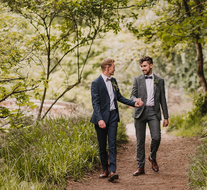 The Grooms Couple Portraits / Foliage And Plant Filled Industrial Wedding At Gibson Mill And The Arches Dean Clough Yorkshire With Images From Lianne Gray Photography